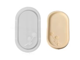 Molde silicona bandeja ovalada con rosas